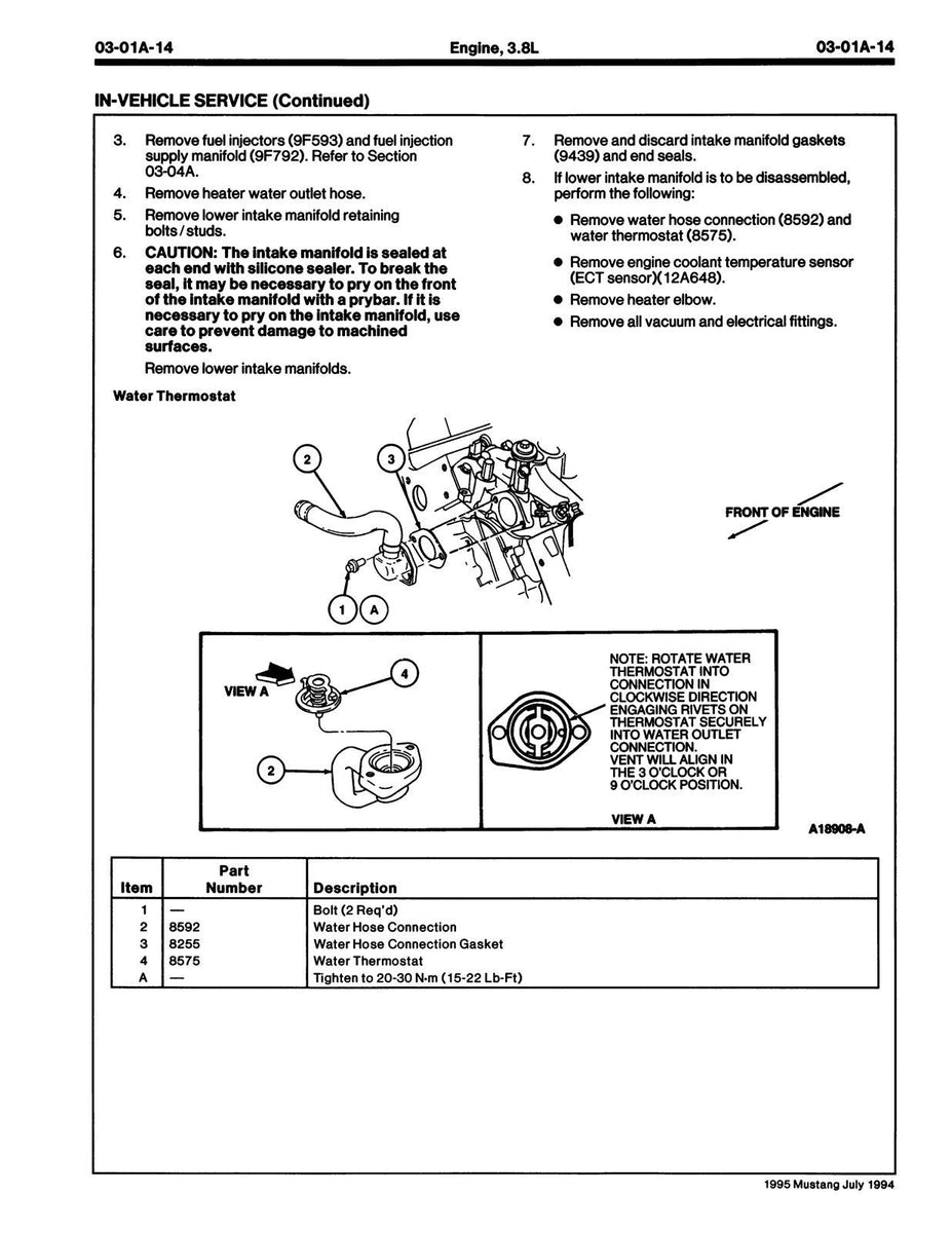 1995 FORD MUSTANG SERVICE MANUAL PDF visual data 8
