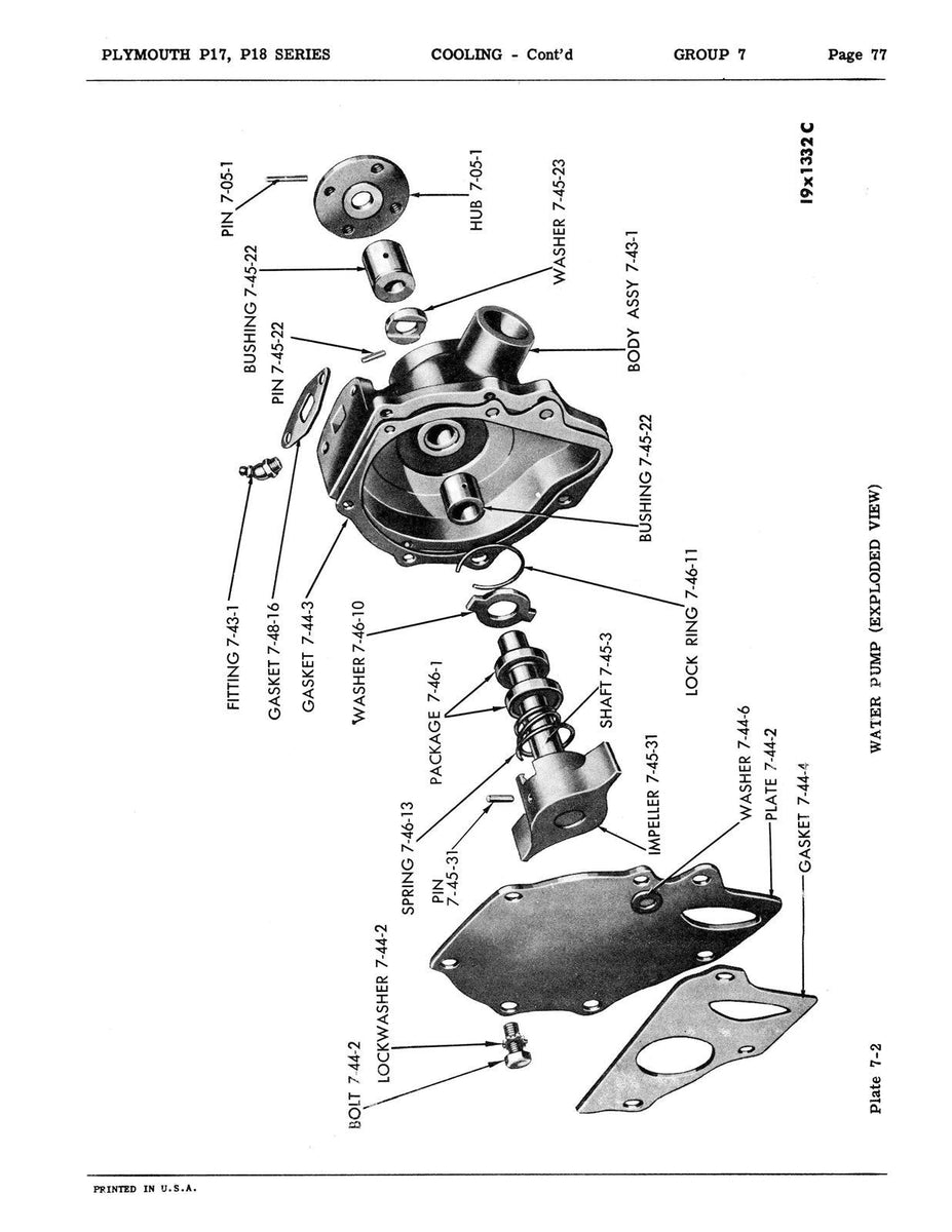1949 Plymouth Parts Catalog Model Series P17, P18 Jackson