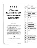 1963 Chevrolet Passenger Car Shop Manual Supplement to 1961 Chevy Shop Manual