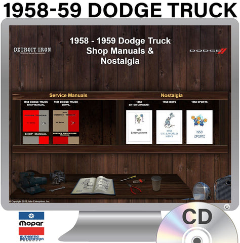 1958-1959 Dodge Truck Shop Manuals on CD