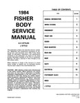1984 Fisher Body A-X-J Service Manual
