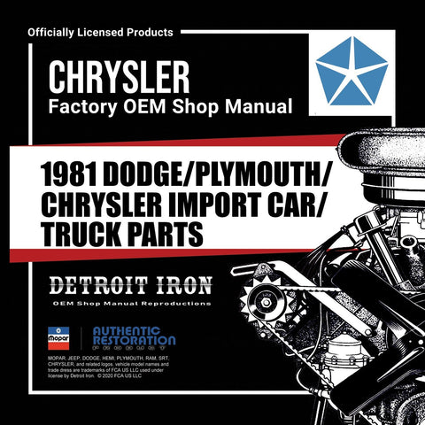 1981 Dodge / Plymouth / Chrysler IMPORT Parts Manuals (Only)