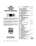 1985 Pontiac Fiero Service Manual