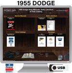 1955 Dodge Shop Manual, Sales Literature, & Parts Book on USB