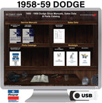 1958-1959 Dodge Shop Manuals, Sales Data & Parts Book on USB