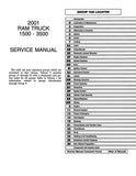 2001 Dodge Ram Truck 1500 2500 3500 Service Manual