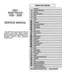 2001 Dodge Ram Truck 1500 2500 3500 Service Manual