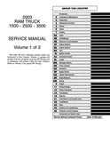 2003 Dodge DR Ram Truck 1500 2500 3500 Service Manual