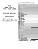 2003 Dodge DR Ram Truck 1500 2500 3500 Service Manual