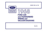 1968 Ford Car & Thunderbird Wiring & Vacuum Diagrams Manual 11x17 in COMB Bound