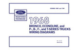 1968 Ford F-Series Truck Bronco, Econoline P B & T-Series Wiring Diagrams Manual