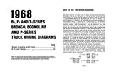 1968 Ford F-Series Truck Bronco, Econoline P B & T-Series Wiring Diagrams Manual