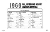 1969 Ford Car Meteor Mercury Wiring & Vacuum Diagrams Manual 11x17 in COMB Bound