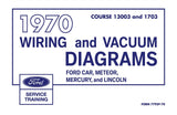 1970 Ford Car Meteor Mercury Lincoln Wiring & Vacuum Diagrams Manual 11x17 inch