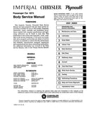 1973 Plymouth Chrysler Imperial Body Service Manual