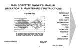 1969 Chevrolet Corvette Owner's Manual - COLOR