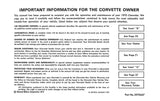 1970 Chevrolet Corvette Owner's Manual - COLOR