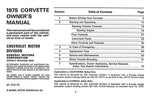 1975 Chevrolet Corvette Owner's Manual