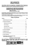 1981 Chevrolet Corvette Owner's Manual