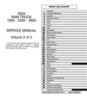 2003 Dodge DR Ram Truck 1500 2500 3500 Service Manual