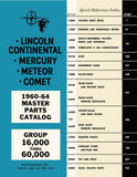 1960 - 1964 Lincoln Mercury Master Parts Catalog
