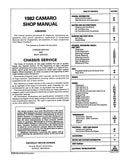 1982 Chevrolet Camaro Shop Manual