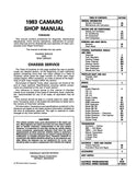 1983 Chevrolet Camaro Shop Manual - Includes 11x26 Wiring Diagrams