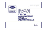 1968 Ford Car & Thunderbird Wiring & Vacuum Diagrams Manual 11x17 in COMB Bound
