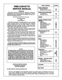 1988 Chevrolet Corvette Service Manual (Chassis & Body)