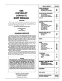 1986 Chevrolet Corvette Shop Manual Chassis & Body Incl. 11x26 Wiring Diagrams