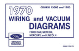 1970 Ford Car Meteor Mercury Lincoln Wiring & Vacuum Diagrams Manual 11x17 inch