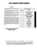 1992 Chevrolet Camaro Service Manual
