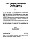 1997 Camaro Firebird Service Manual 2 Book Set