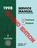 1998 Camaro Firebird Service Manual 3 Volume Set