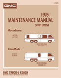 1976 GMC Motorhome Maintenance Manual Supplement