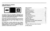 1989 Camaro Owner's Manual