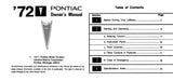 1972 Pontiac GTO & LeMans Owner's Manual