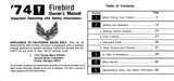 1974 Pontiac Firebird Owner's Manual