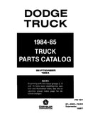 1984 - 1985 Dodge LD Truck, Ramcharger & Van Parts Catalog