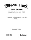 1994 - 1996 Dodge Ram Truck, Dakota & Van Parts Catalog