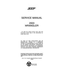 2003 Jeep Wrangler Service Manual