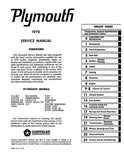 1970 Plymouth Service Manual - Belvedere Fury Barracuda Valiant