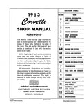 1963 Corvette Shop Manual (Licensed High Quality Reproduction)