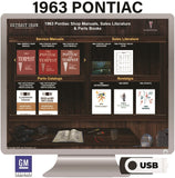 1963 Pontiac Shop Manuals, Sales Literature & Parts Books on USB
