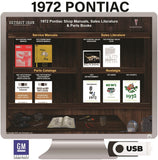 1972 Pontiac Shop Manuals, Sales Literature & Parts Books on USB