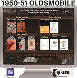 1950-1951 Oldsmobile Shop Manuals, Parts Books & Sales Literature on USB