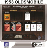 1953 Oldsmobile Shop Manual, Sales Data & Parts Books on USB