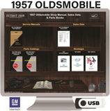 1957 Oldsmobile Shop Manual, Sales Data & Parts Books on USB