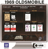 1969 Oldsmobile Shop Manuals, Sales Data & Parts Books on USB
