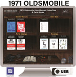 1971 Oldsmobile Shop Manuals, Sales Data & Parts Books on USB